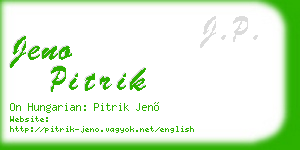 jeno pitrik business card